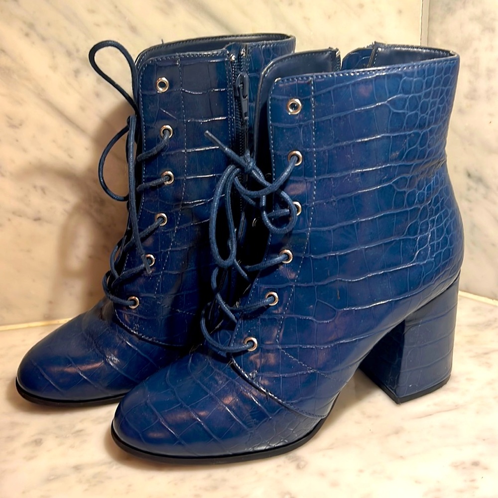 Navy Blue Booties in Size 7